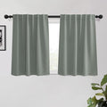 KGORGE Green Short Curtains for Bedroom, Privacy Thermal Insulated Room Darkening Energy Saving Kitchen Curtains 45 inch Length, Back Tab Rod Pocket, W34 x L45 inches, Grayish Green, 2 Panel