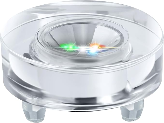 IFOLAINA Crystal LED Light Base Multicolor Changing Pedestal Color Show Stand Lighted Display Plate AC Power for 3D Glass Art Round Light Base