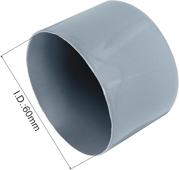 uxcell 4pcs Rubber End Caps 60mm ID Vinyl Round Tube Bolt Cap Cover Screw Thread Protectors Grey, 40mm Height