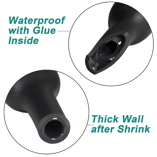 2 inch (Diameter) 3:1 Waterproof Heat Shrink Tubing Kit, Large Marine Dual Wall Adhesive Shrinkable Wire Wrap Tube, Insulation Sealing Wear-Resistant Cable Protector by YUKSY (4ft, Black)