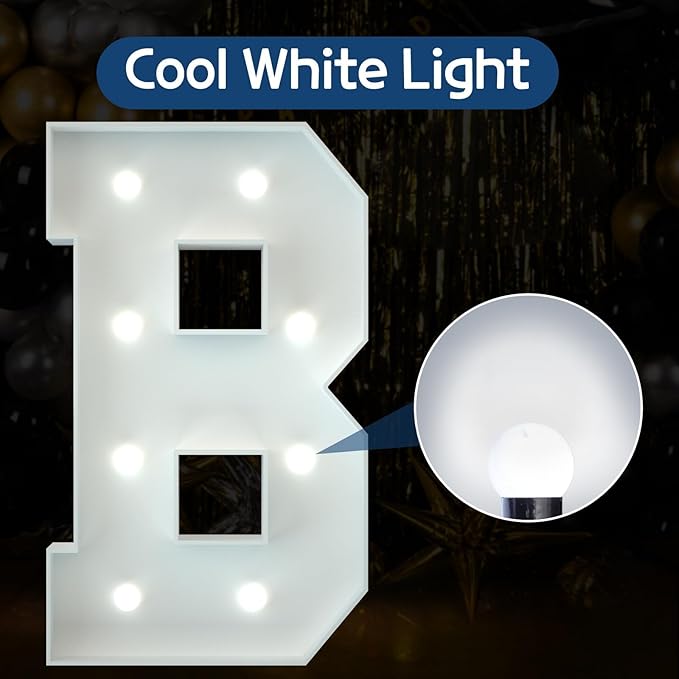 Marquee Letters 3 Feet Tall Large Light Up Letters Decorations Wedding Engagement Happy birthday White Party Decorations Big Cardboard Backdrop B