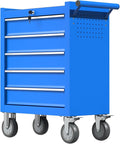 5-Drawers Garage Tool Chest, Large Capacity Tool Cabinet Heavy Duty Mechanic Rolling Tool Box Metal Locking Tool Cart with Drawers and Wheels for Storage