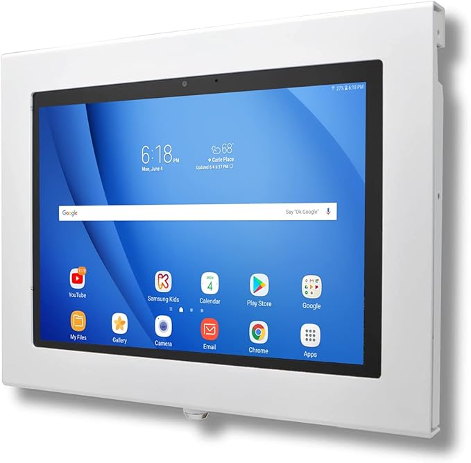TABcare Locking Anti-Theft Metal Case for Samsung Galaxy TAB A 10.1 2016 Tablet for Kiosk, POS, Store, Show Display, Time Clock (TAB A 10.1 SM-T580, White)