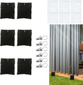 6 Pack Outdoor Curtain Weighted Blocks, 15 oz Outdoor Curtain Sandbag Weighted Bags, Curtain Bottom Weighted Bag Retainer Clips for Outdoor Curtains Gazebo Tent Tablecloths