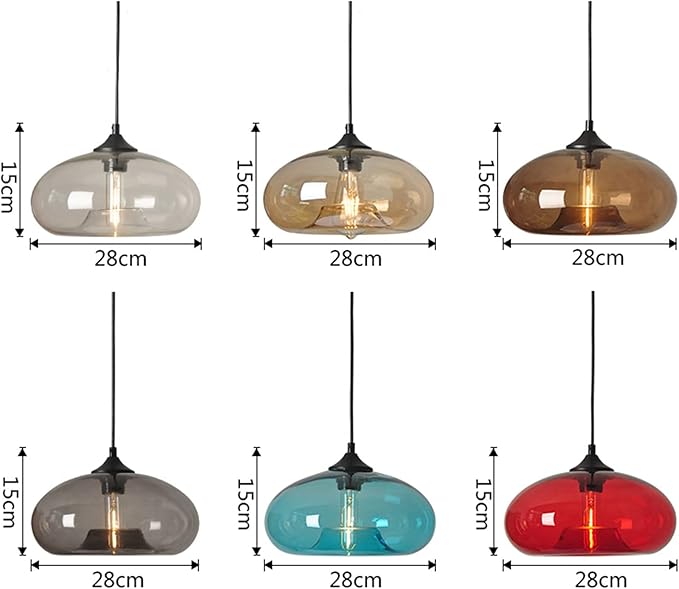 Industrial Pendant Light Shade of Onion Vintage Chandelier E26 Pendant Lighting for Kitchen Island Colorful Glass Cage (Brown)