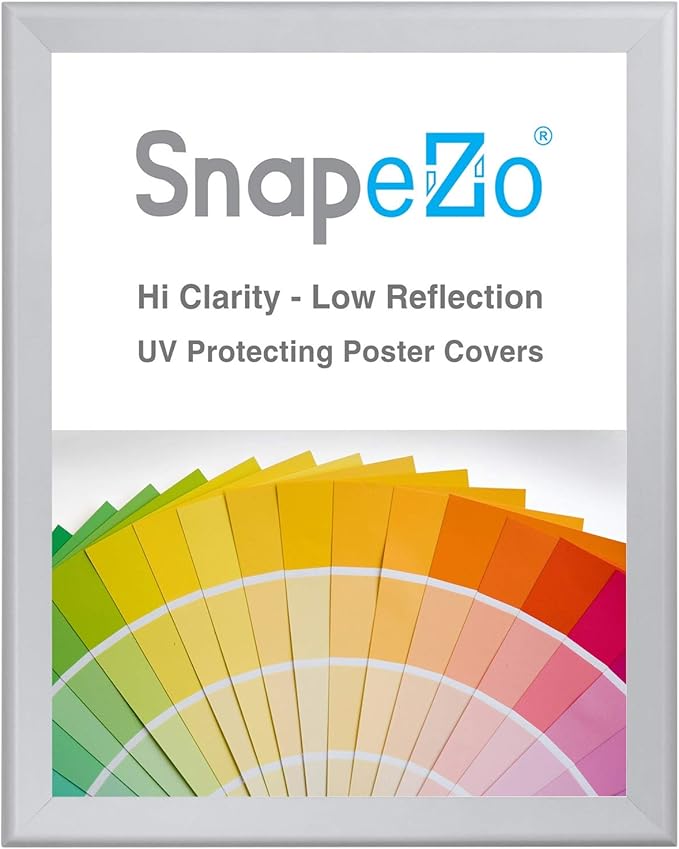 SnapeZo Poster Frame 36x48 Inches, Silver 1.7 Inch Aluminum Profile, Front-Loading Snap Frame, Wall Mounting, Wide Series