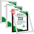 Acrylic Sign Holder 8.5" x 11" Wall Mount - Plastic Wall Sign Holder With Tape,Clear Plexiglass Self-adhesive Acrylic Frames, Door Sign Holder, No Drilling, 3 Pack Silver