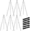 Nicpro Art Folding Easels for Display, 6 Pack 63 Inches Metal Floor Easel Stand Bulk Tripod Black Collapsible for Sign Artist Poster Wedding | with Carry Bag