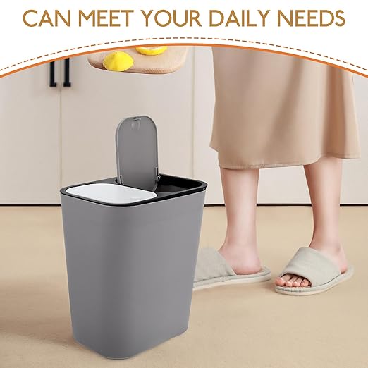 BESPORTBLE Dry and Wet Separation Trash Bin Dual Compartment Kitchen Garbage Can with Lid for Organized Waste Sorting and Clean Disposal in Home