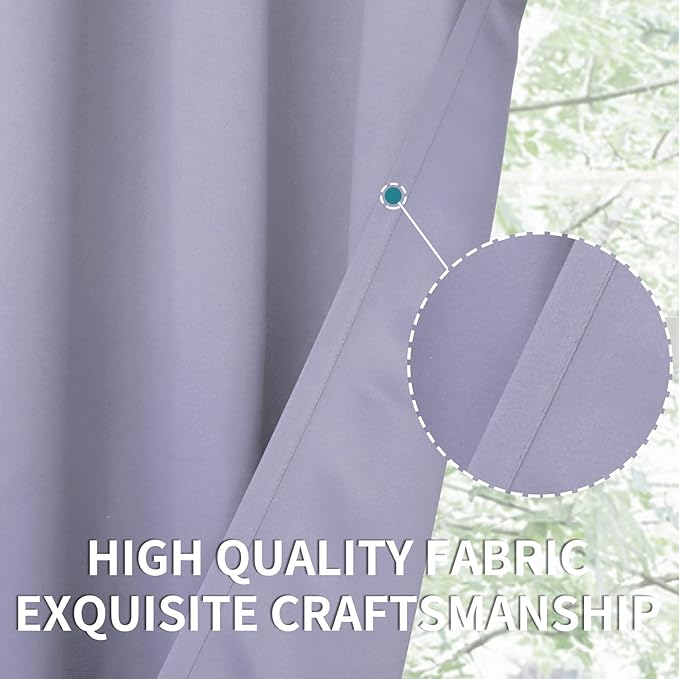 BGment Room Darkening Curtains 54 Inches Long - Grommet Thermal Insulated Drapes Window Treatment Curtains for Bedroom, 2 Panels, 52 x 54 Inch, Lavander