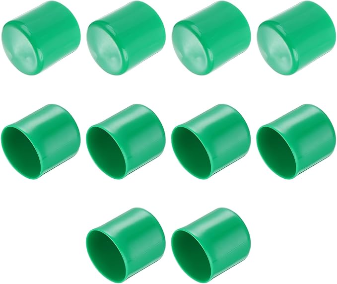 uxcell 10pcs Rubber End Caps 42mm(1 5/8") ID Vinyl Round End Cap Cover Screw Thread Protectors Dark Green