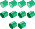 uxcell 10pcs Rubber End Caps 41mm(1 5/8") ID Vinyl Round End Cap Cover Screw Thread Protectors Dark Green