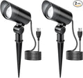 HIBOITEC 2 Pack 30W Outdoor LED Spotlight 120V 3000LM 5000K Spot Lights Waterproof Landscape Lighting for Flag Pole Tree Statue, 5.9 FT Cord with Plug