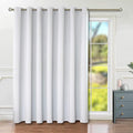 BGment Greyish White Sliding Door Curtain 96 Inch Long - Wide Room Darkening Room Divider Curtain for Bedroom Privacy Themral Insulated Grommet Room Separator Drape, 1 Panel, 100 X 96
