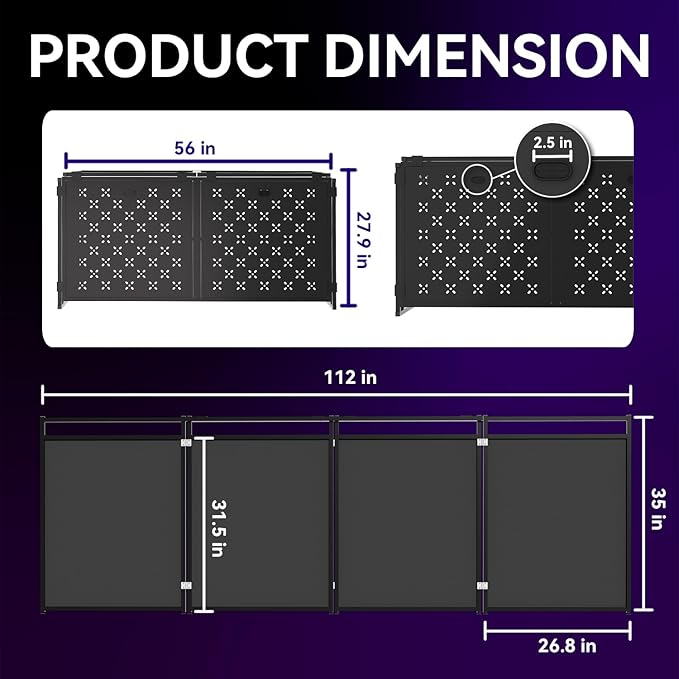 Portable DJ Booth Table,56''x28" Foldable DJ Table Stand Portable with White & Black Scrim,Adjustable D J Facade Tabl e Station Metal Frame D J Tabl e with Cable Hole for Private Events, Clubs, Bars