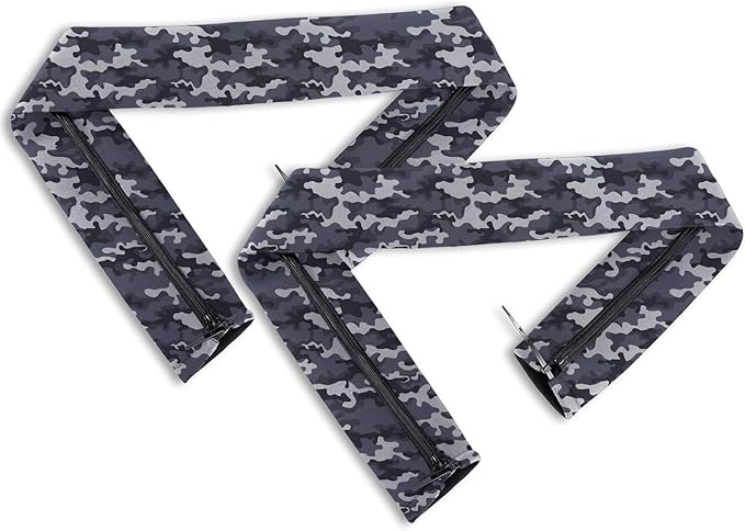 2PCS 48-Inch Trolling Motor Cable Sleeve,Zippered Rigging Sleeve,Made of Neoprene Thick Trolling Motor Sleeve,Great for Cover Wire and Extension Cords (Camouflage Blue)