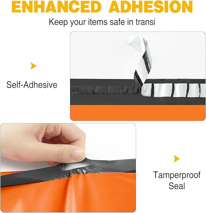Famagic Poly Mailers 14.5x19 Inches 100 Pcs Orange Packaging Shipping Bags Mailing Envelopes Self-Seal Waterproof and Tear-Proof Mailers Bags for Small Business Clothing Boutique