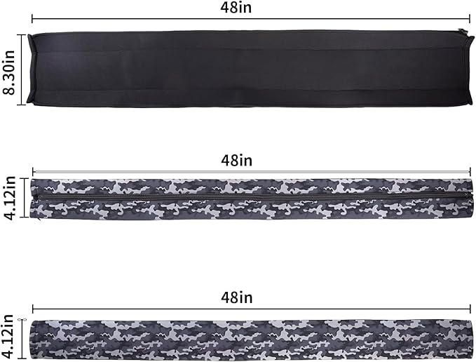 2PCS 48-Inch Trolling Motor Cable Sleeve,Zippered Rigging Sleeve,Made of Neoprene Thick Trolling Motor Sleeve,Great for Cover Wire and Extension Cords (Camouflage Blue)