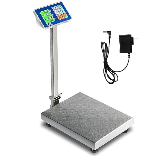 Giantex 660lbs Weight Computing Digital Scale Floor Platform Scale for Weighing Luggage Package Shipping Mailing Postal Scale with Accurate LB/KG Price Calculator, High-Definition Display (Silver)