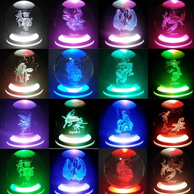 EUSTUMA LED Light Base Non-Slip Square Display Stand in A Variety of Colors,Suitable for Glass Crystal Spherical Artwork (Led Base for Glass Ball)