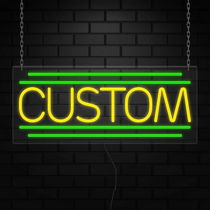 Custom Neon Sign for Retail Displays | Value priced LED Flex Neon | Electronic Light Up LED Sign for Windows/Walls | 30"W x 12"H x 1"D
