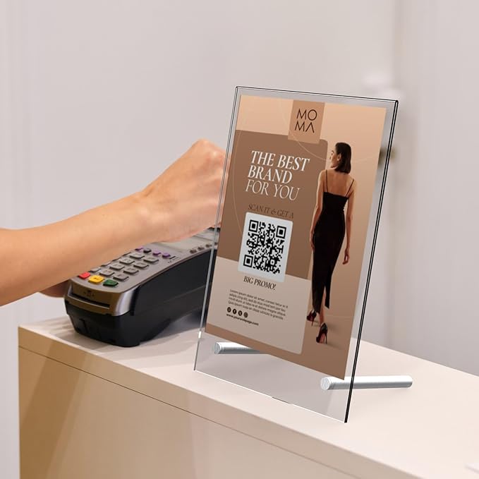 L-Shaped Acrylic Sign Holder – Shatterproof Clear Display Stand for Menu, Flyer, or certificate Display – Impact-Resistant Acrylic Table Sign Frame (8.5x11 inch 3pack)