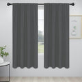 Easy-Going Rod Pocket Blackout Curtains for Bedroom, Room Darkening Window Curtains for Living Room, Thermal Insulated Noise Reduction Solid Window Drapes, 2 Panels(42x72 in, Grey)