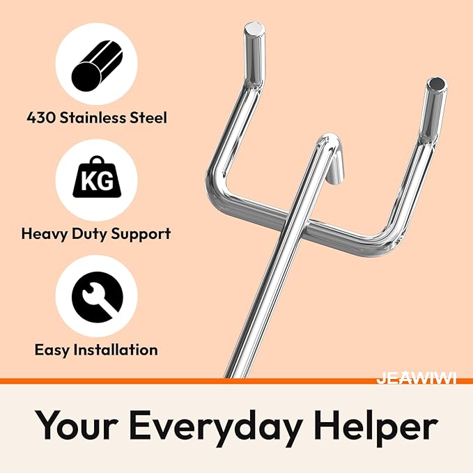 120 Pack 4 Inch Metal Pegboard Hooks, Fit 1/4 in and 1/8 in Peg Board Organizer Accessories, for Hanging Storage, Garages, Tool Sheds, Basements