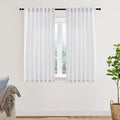 XTMYI Short Length Curtains for Windows,Linen Sheer Cutains for Bedroom Kitchen,45 Inch Long,White