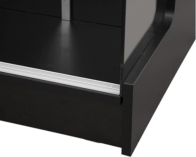 48" W x 22" D x 42" H - Tempered Glass Retail Display Case, Black Reception Desk, Retail Checkout Counter with Lockable Drawers, Suitable for Offices, Retail Stores and Boutiques