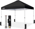 CROWN SHADES 12x12 Pop Up Canopy Outside Canopy, Patented One Push Tent Canopy with Wheeled Carry Bag, Bonus 8 Stakes and 4 Ropes, Black