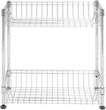 Shelving Inc. 8" d x 18" w x 18" h 2-Tier Chrome Wire Basket Rack, Standard Duty, Weight Capacity 65 lbs Per Shelf