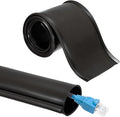 MECCANIXITY 3.3ft Cable Management Sleeve, 1.6 Inch ID Flexible Cord Wires Hider Cover Insulation Snap-fit Protector for Substation, High-Voltage Electrical Networks, Black