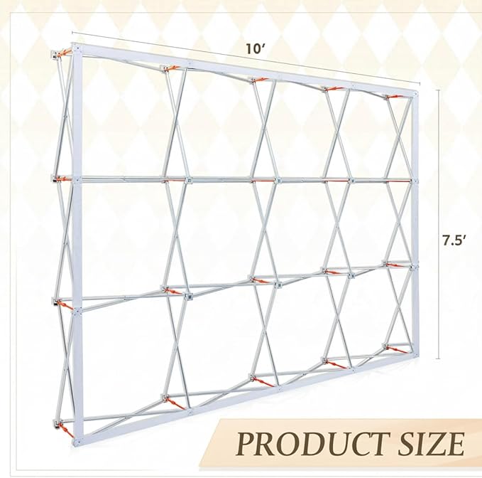 7.38 X9.84 ft Portable Pop up Display Stand Trade Show Backdrop Tension Booth Collapsible Trade Show Booth for Exhibit, Conference, Weddings, Party, Collapsible Space Truss (Frame Only)