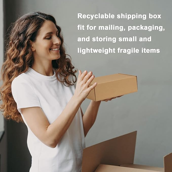 MEBRUDY 9x6x3 Inches Shipping Boxes Pack of 25, Corrugated Cardboard Box for Mailing Packing Literature Mailer