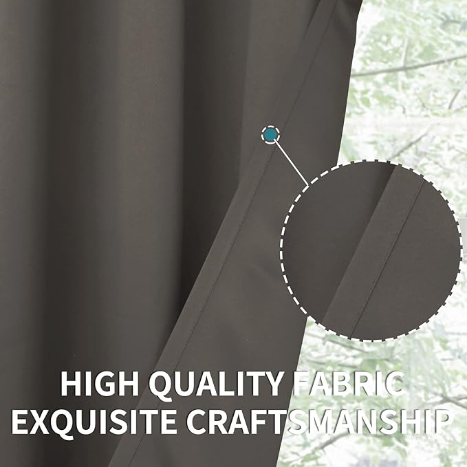BGment Grey Sliding Door Curtain 96 Inch Long - Wide Room Darkening Room Divider Curtain for Bedroom Privacy Themral Insulated Grommet Separator Drape, 1 Panel, 100 X 96