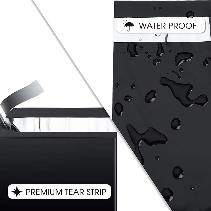Metronic Poly Mailers 14.5x19 400 Pack Large Shipping Bags for Clothing Bulk,Self Adhesive Shipping Envelopes for Small Business,Waterproof Mailers Poly Bags for Shipping,Packaging Mailing Bags Black