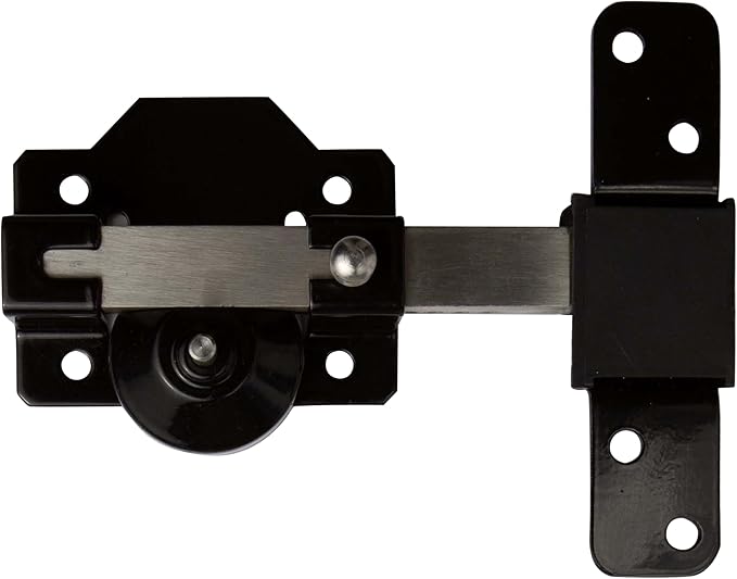 GATEMATE 2”(50mm) Single Locking Premium Long Throw Lock, High Security with Slide Bolt, Stainless Steel & Powder Coated, Corrosion Resistant, Elongated Keep for Gate Drop.