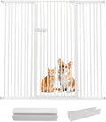 Lumizone Extra Tall Cat Gate 55.12" High Pressure Mounted Extra Wide 2025 New (17 Sizes) 1.37" Gap No Drilling Auto-Close One-Handed Operation Tall Pet Gate for Dogs(White, 55.12" H x 59.45"-63.38" W)