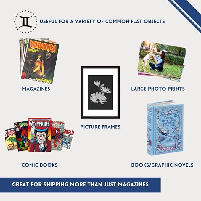 Gemini Magazine and Comic Book Mailers for Shipping (8.5x11x2’’ – 50 Pack) | US-Made Corrugated Cardboard Stay Flat Mailers with Expandable Capacity | Great For Shipping Documents, Photos, and More.