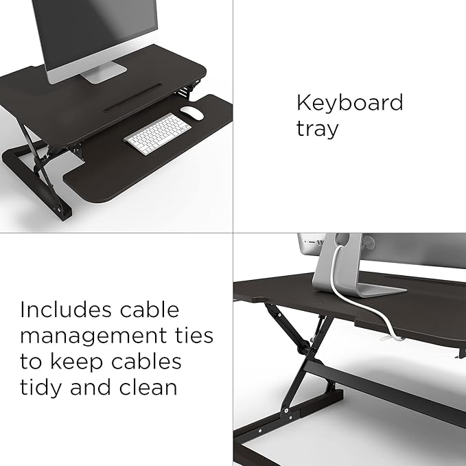 Union & Scale Staples Flexfit 35-inch Adjustable Desk Riser, Black, 2/Pack (UN50710-CCVS)