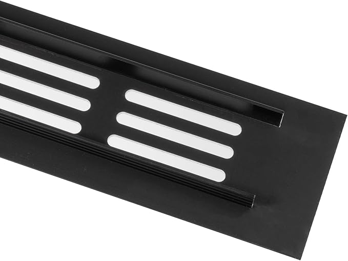 Vent Systems 11.81 x 1.57 (Outer Size) Air Supply Ventilation Grille - Pack of 2 - Brown Aluminum Rectangle Intake/Exhaust Door Vent Deflector - HVAC for Home Improvement Floor, Wall Duct Cover