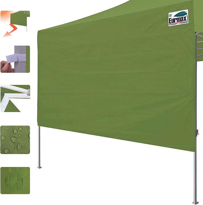 Eurmax USA 10ft Instant Canopy SunWall Canopy Tent Sidewall for Pop Up Canopy Tent,1 Pack Removable Sidewall Only(Field Green)