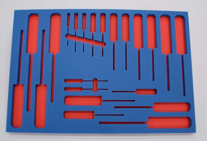 5S Tool Box Shadow Foam Organizers (2 Color) FITS STOR-LOC Tool CHESTS (24.50" x 28.75", Blue Top/Red Bottom)…