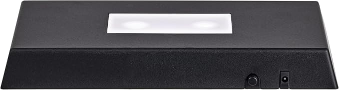 EUSTUMA LED Light Base Rectangle Display Stand In A Variety of Colors,Lighted Up Stand Color Changing Small LED for 3D Glass Crystal Art,Holiday Party Decoration. (Black, Large)