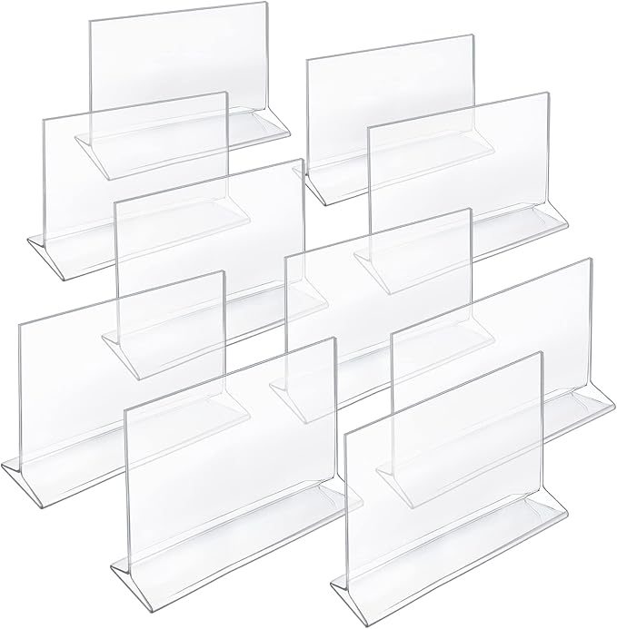 Azar Displays 142718 11-Inch Width by 7-Inch Height Top-Load Acrylic Sign Holder, 10-Pack