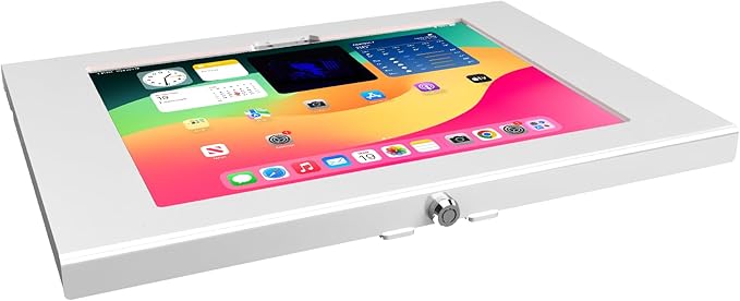 TABcare Locking Anti-Theft Metal Case for iPad Pro 13" M4 2024 M5 2025 for Kiosk, POS, Store, Show Display, Time Clock (White)