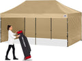 ABCCANOPY Heavy Duty Easy Pop up Canopy Tent with Sidewalls 10x20,Beige