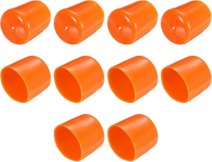 uxcell 10pcs Rubber End Caps 30mm(1 3/16") ID Vinyl Round End Cap Cover Screw Thread Protectors,Orange