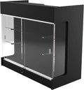 48" W x 22" D x 42" H - Retail Display Case,Ledgetop Counter with Showcase Front, Black Retail Counter with Glass Display Cabinet